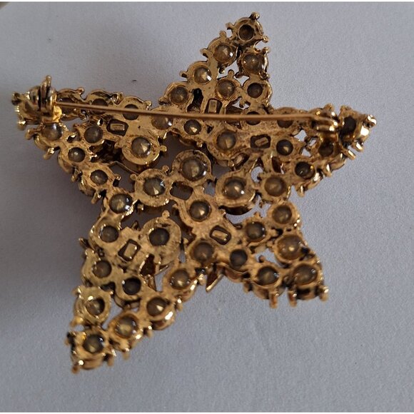 Lauren Spencer Multicolor Crystal Star Brooch – Gold-Tone, Brilliant Rhinestones - Picture 8 of 9